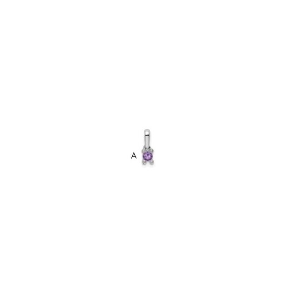 Kazi Luxury 14K White Gold Family Jewelry Genuine Stone & Diamond Set Pendant